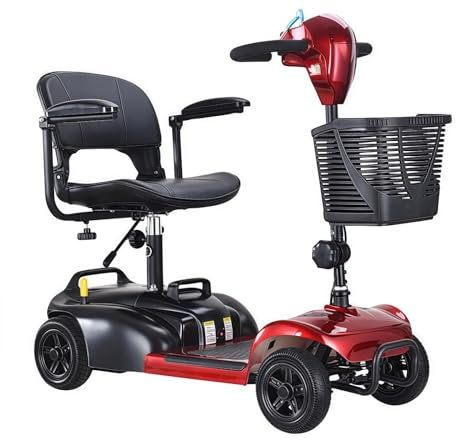 JXYQ Scooter con Batteria al Litio per Anziani, Veicolo Elettrico Pieghevole Sicuro a Quattro Ruote per disabili, Veicolo a Batteria per Anziani, Veicolo a Quattro Ruote con Assistenza alla Potenza