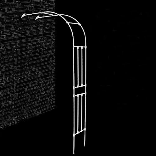 Arco de jardín de metal para plantas trepadoras, medio arco decorativo de pared, cenador de patio al aire libre para vides, color blanco, estructura de acero, perfecto para jardines