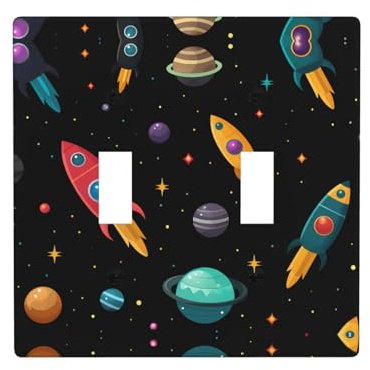 WZYWHJ Star Rocket PatternThermoplastic Panel for Switch Cover Decorative Wall face-Plate That is not Easily Damaged