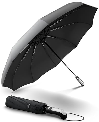 WALKINGLINE Regenschirm Sturmfest bis 140 km/h Inkl. Tasche - Taschenschirm mit Auf-Zu-Automatik, klein, leicht & kompakt, windsicher, stabil Regenschirm klein Umbrella Schirm