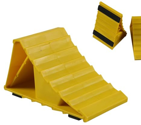 Genérico cuñas de rueda para remolque – cuña triangular estabilizadora para neumáticos – antideslizante para neumáticos de coche, para coche, camping, remolque, camión, garaje y garaje