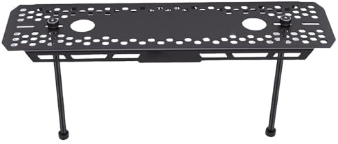 RiToEasysports Mesa Plegable Camping, Portátil y Ligera Mesa de Aluminio con Abridor de Botellas Oculto para Acampar, Viajes y Excursiones