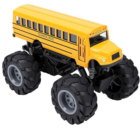 Alomejor Modelo de Autobús Escolar con Ruedas Grandes de Juguete de Autobús Escolar con Puertas Móviles para Niños Que Desarrollan Habilidades Motoras