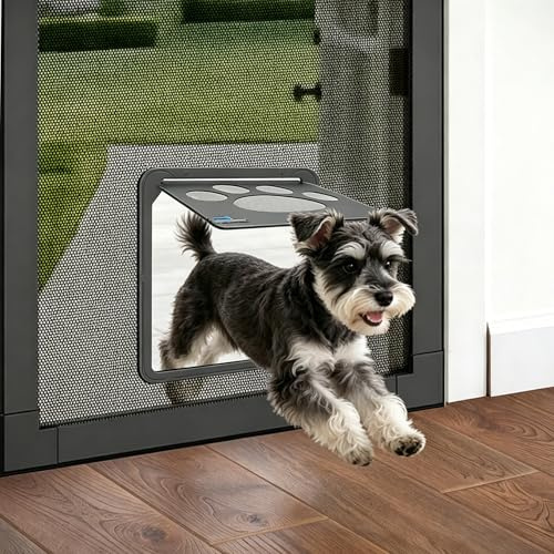 PETLESO Dog Door for Screen Door, Cat Door Screen Small Dog Door Insert for Sliding Door Easy Install, Small 8×10