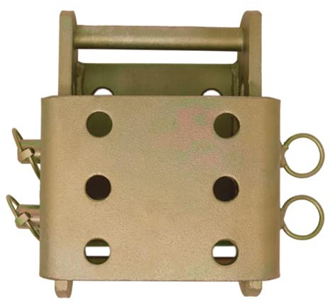 NUTS 'N' BOLTS Yellow (Gold) Zinc Passivated Adjustable height mounting towball coupling drop plate bracket Land Rover 4x4 3500kg Tow Hitch Drop Plate 2 Pin 220mm Towbar Towing Trailer (Small)