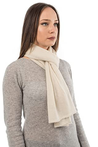 Dalle Piane Cashmere - Schal aus 100% Kaschmir - Made in Italy - für Mann/Frau, Farbe: Creme, Einheitsgröße