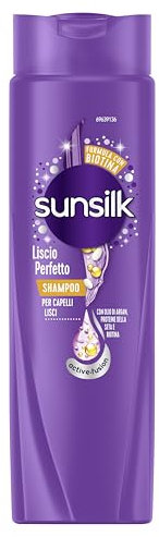 Sunsilk, Shampoo Liscio Perfetto, Shampoo per Capelli Lisci a Lungo e Setosi, Formula Active Fusion con Olio di Argan, Proteine della Seta e Biotina per Capelli Visibilmente Sani, 250 ml
