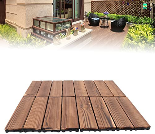 36 piastrelle in legno per terrazze, 30,3 x 30,3 cm, piastrelle a clic, marrone, per terrazze, balconi, pavimenti per giardino