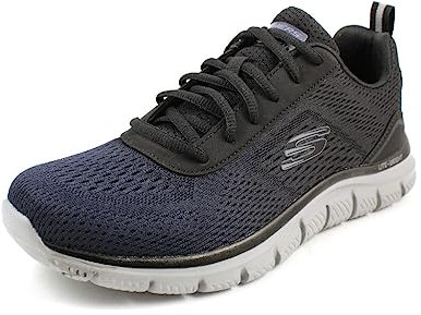 Skechers Herren Track Ripkent Training Shoes, Navy Mesh/Black Trim, 41.5 EU
