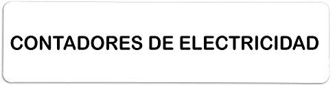 Becral® - Señal de PVC CONTADORES DE ELECTRICIDAD | Placa puerta PVC | Señal informativa | Cartel Puerta 200X50mm