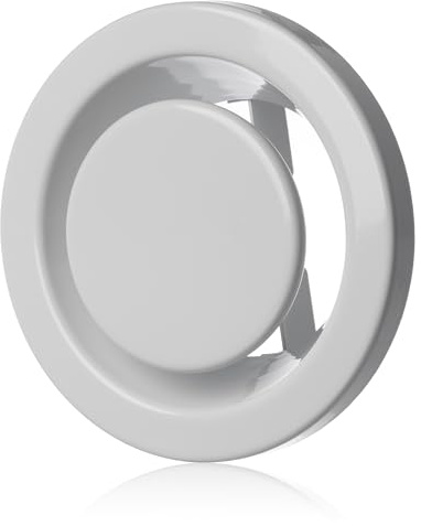 100 mm vit metall tallriksventil – rund frånluft ventilationsventil med klämfjädrar – anemostat, diffusor, ventilationsgaller