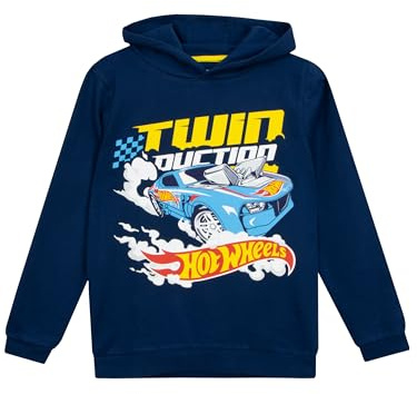 Hot Wheels Kapuzenpullover | Kapuzenpullover Für Jungen | Hoodie Kinder | Blau | 104