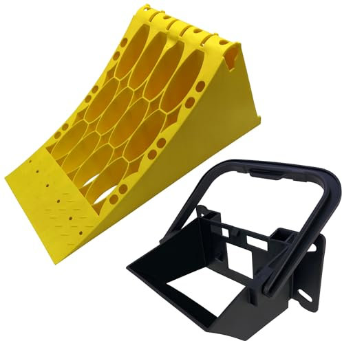 SAMETRUCK Hemmschuh Unterlegkeil bis 6500kg 6,5t mit Halter LKW Auflieger Anhänger Traktor NFZ