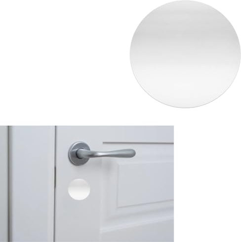 YAZANY Key Hole Cover Plate, 2Pcs Repair Escutcheon Door Lock Cover Door Plate, Blank Self Adhesive Fix Satin Stainless Steel 30mm Diameter