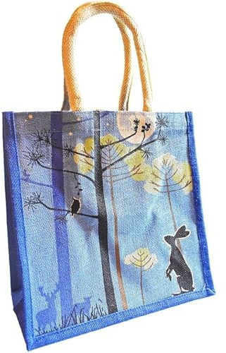 Shared Earth Jute Tote Bag 30 x 30 x 20 cm | Shopping Bag with Padded Handles | Reusable Grocery, Beach, Travel Bag for Women Eco Friendly