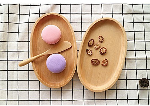 getuse Plateau de service en bois de hêtre naturel pour nourriture, desserts, collations et vaisselle