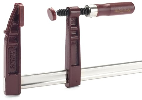Robert Sorby Select Sargento de Tornillo 200mm 8, Prensa Carpintería 300kgf, Profundidad 120mm, Barra de Acero Niquelado, Cabezal Deslizante