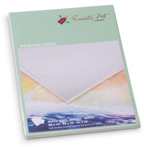 Encaustic Art The Original Mixed Set de tarjetas para colorear, 70 hojas, 10 x A4, 20 x A5, 40 x A6, papel para ceras y encáustica juegos de iniciación, papel blanco para manualidades para artistas y