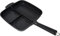 Masterpan Antihaftbeschichtete Grill- und Grillpfanne mit 3 Abschnitten, 28 cm, perfekt für Steak, Bratpfanne, platzsparende Camping-Kochfeldpfanne