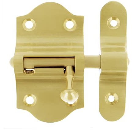 Amig - Pasador de Sobreponer para Puertas Mod.720-50 x 88 mm - Pestillo de Seguridad para Cierre Horizontal - De Latón con Acabado Dorado Mate - Incluye Tirafondos