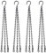 MZMing 4 Pack 41cm Hanging Basket 3-Leg Chain Replacement Metal Chain Hanger with Hook and Clip for Hanging Garden Flower Pots Planters Bird Feeders Lanterns Chalkboards and Ornaments - Black