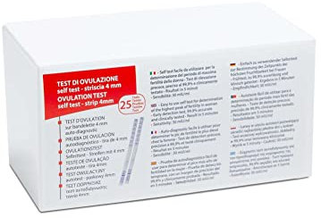 AllTest - Test di ovulazione, self test per determinare il picco di fertilità nella donna, striscia da 4 mm, confezione da 25 pezzi, 29125
