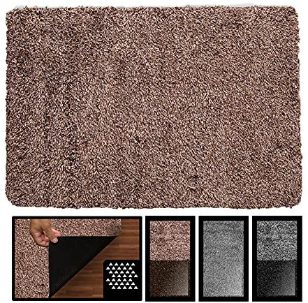 LUCA HOME – Felpudo Magic Mat Entrada a casa 45x75cm Marrón, Felpudo baño Ducha Muy Absorbente usable para Exterior e Interior, Lavable en Lavadora, atrapa Toda la Suciedad mágicamente
