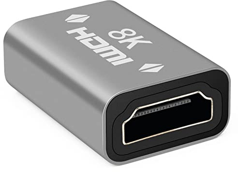 AIYEEN HDMI 8K-kopplare, HDMI hona till hona förlängningskontakt för HDTV, PC, bildskärm (silver)