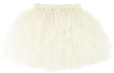 Bebé Niñas Pequeñas Niñas Falda Tutú Falda con Vuelo Falda Princesa Falda Corta Minifalda Tutú de Ballet con Cintura Elástica Accesorio Básico para Disfraces - Beige Blanco Talla de Fabricación 80