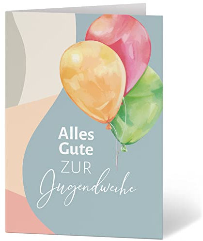 Einladungskarten Manufaktur Hamburg XXL Glückwunschkarte A4 zur Jugendweihe - große Karte mit Umschlag Jugendfeier Grußkarte für Jungen und Mädchen Motiv 22