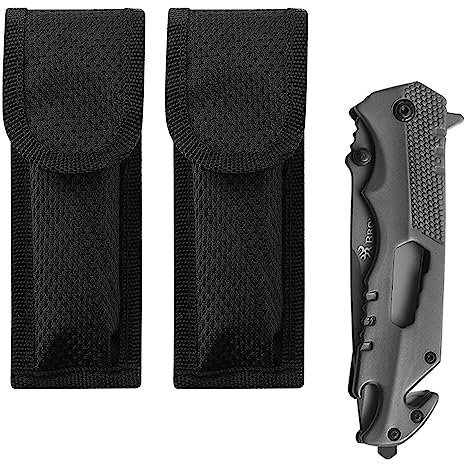 LONGHAO 2 pcs Taschenmesser Tasche,Tasche Klappmesser Scheide,Messertasche für Gürtel,Klappmesser Taschenmesser Hülle,Messeretui aus Nylon,für Klappmesser Innerhalb Von 13 cm Länge,für die Outdoor