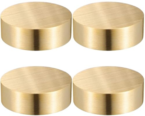 TEHAUX 4pcs Brass Paper Weight, 1.6 inch Small Round Block Paperweight for Chinese Calligraphy - Heavy Duty Paper Holder for Office Desk Men Chinese Painting Sumi Practice