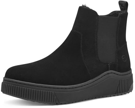 Tamaris Comfort fodrad Chelsea med varm innersula och TEX modestövlar, svart, 40 EU, svart, 40 EU