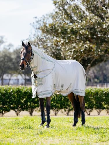 LeMieux Arika Armour-Tek Fly Rug - UV Protection - Antibacterial - Detachable Neck - Extended Belly Strap - Stone - 6ft3