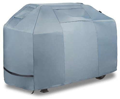 VonHaus Large BBQ Cover - Premium Heavy Duty, Waterproof, Breathable, Lightweight 420D Oxford Fabric Protection for Portable Charcoal/Gas Barbecues (H130 x W180 x D70cm)
