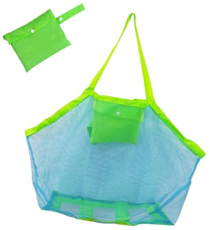 Sac Plage Jouet Réutilisable Sac Rangement Jouet Plage Enfant Grand Sac de Jouets Plage en Maill pour Natation Voyage de Plage (Bleu)