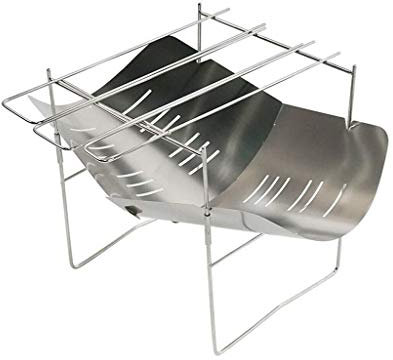 Mini parrilla portátil de carbón de acero inoxidable con estante de cocina plegable, ideal para barbacoa y camping