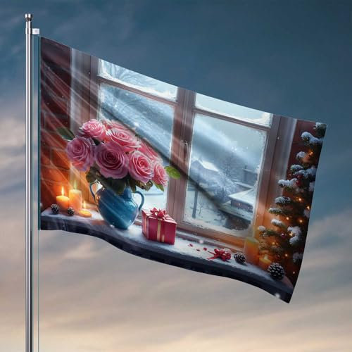 Divertente decorazione per la stanza nel paese delle meraviglie invernale: una scena natalizia accogliente bandiera divertente decorazione per camera da letto (30 x 45 cm)