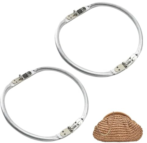 Chiusura Borsa Uncinetto, 2 Pezzi Chiusura clic clac per Borse Clutch per Borse Uncinetto Alluminio per Borsa Frizione Artigianato Progetti Accessori per Borse Fai da Te (19cm)