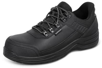 Orthofeet Men's Orthopedic Leather Slate Hands-Free Slip-on Work Boot, Black, Size 9.5