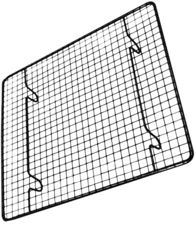 ANDRESLAD Grille de Refroidissement Antiadhésive Noire Support à Pâtisserie en Acier Inoxydable Grosse Taille pour Gâteaux Biscuits Ustensile Cuisine Polyvalent pour Cuisson et