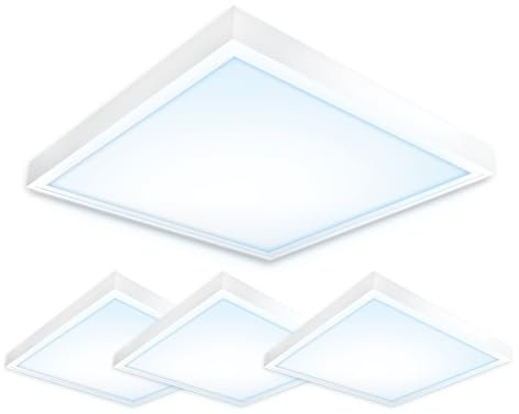 Xtend EcoLight 4x LED Panel 62x62 Tageslichtweiß 6000K 40W flimmerfrei Aufbaurahmen Rasterleuchte Montagerahmen LED Deckenleuchte Ple2.2