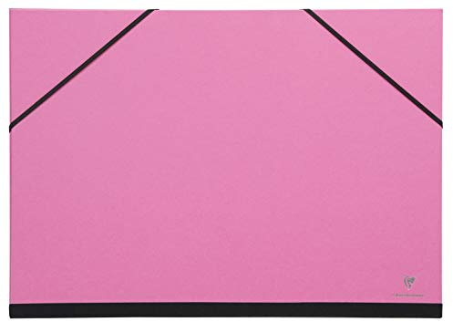 Clairefontaine konstmapp, 24 x 32 cm, elastiska remmar - fuchsia