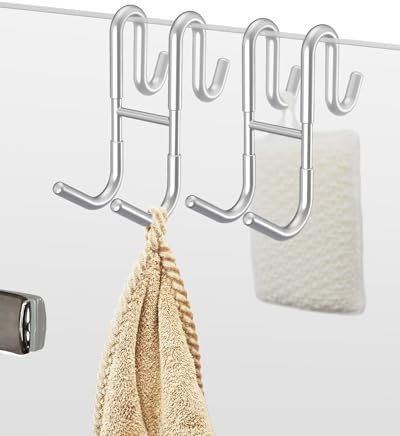NACETURE Frameless Shower Door Hooks, 2 Pack Bathroom Towel Hooks