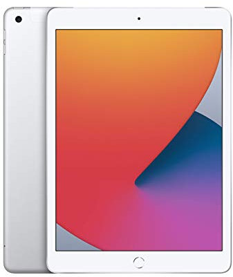 2020 Apple iPad (10.2-inch, Wi-Fi + Cellular, 32GB) Silver (Renewed)