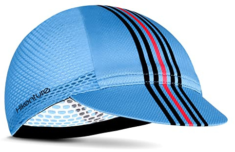 Hikenture Cycling Cap for Men and Women,Bike Hat with Visor Summer Sun Hat(Blue Rainbow)