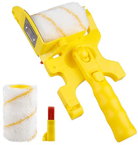 NeeyBing Rodillo de pintura, rodillo de pintura para pared, pintura de fachadas, pelo corto, herramientas de pintura con mango de plástico, rodillo de fachada, juego de pintor