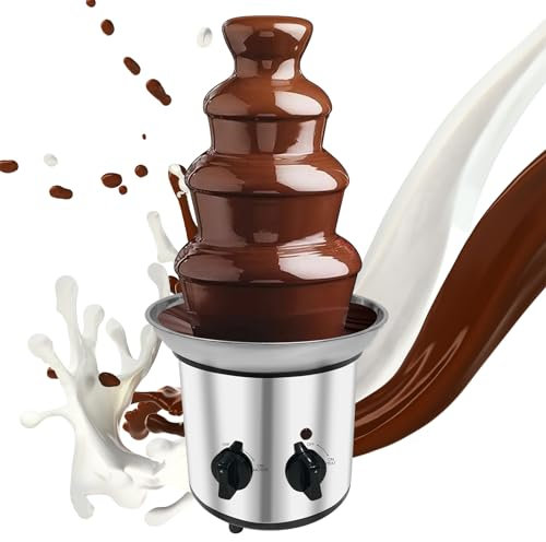 Stainless Steel Electric Chocolate Fondue Fountain Machine 4-Pound Capacity (4 Tier)