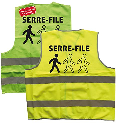 Signalétique.biz France GILET DE SIGNALISATION SERRE-FILE (WGILET_SF) - Vert fluo - XL - -