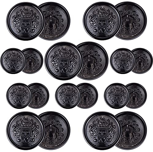 ftiemlovde 20 Botones Negro Decorativo Grande (C20 18/23mm)